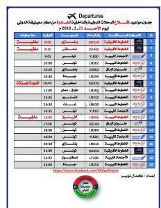 مطار معيتيقة الدولي يعلن عن مواعيد الرحلات الدولية والداخلية