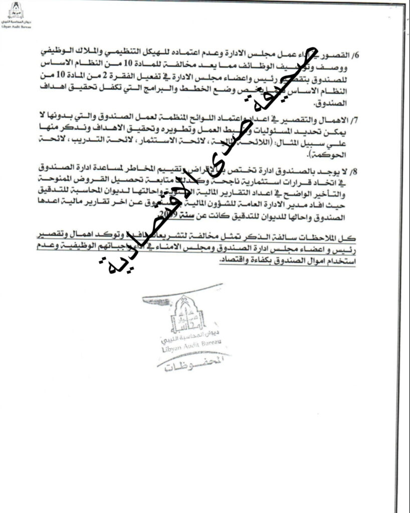 حصري:ضمنها منح قروض لشركاته بالعملة الأجنبية..وتسييل عدد من المحافظ الاستثمارية بالمخالفة..تقرير جديد للديوان يكشف فساد إدارة صندوق الانماء