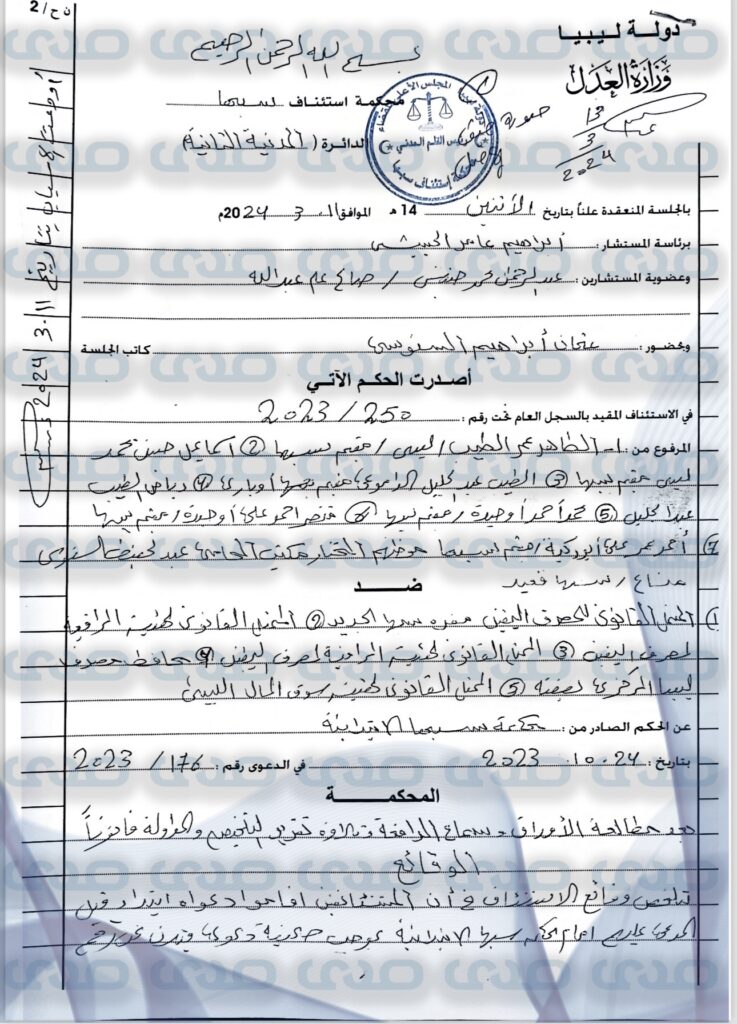 خاص.. محكمة استئناف سبها تحكم ببطلان اجتماع مجلس إدارة مصرف اليقين الأول لعام 2023