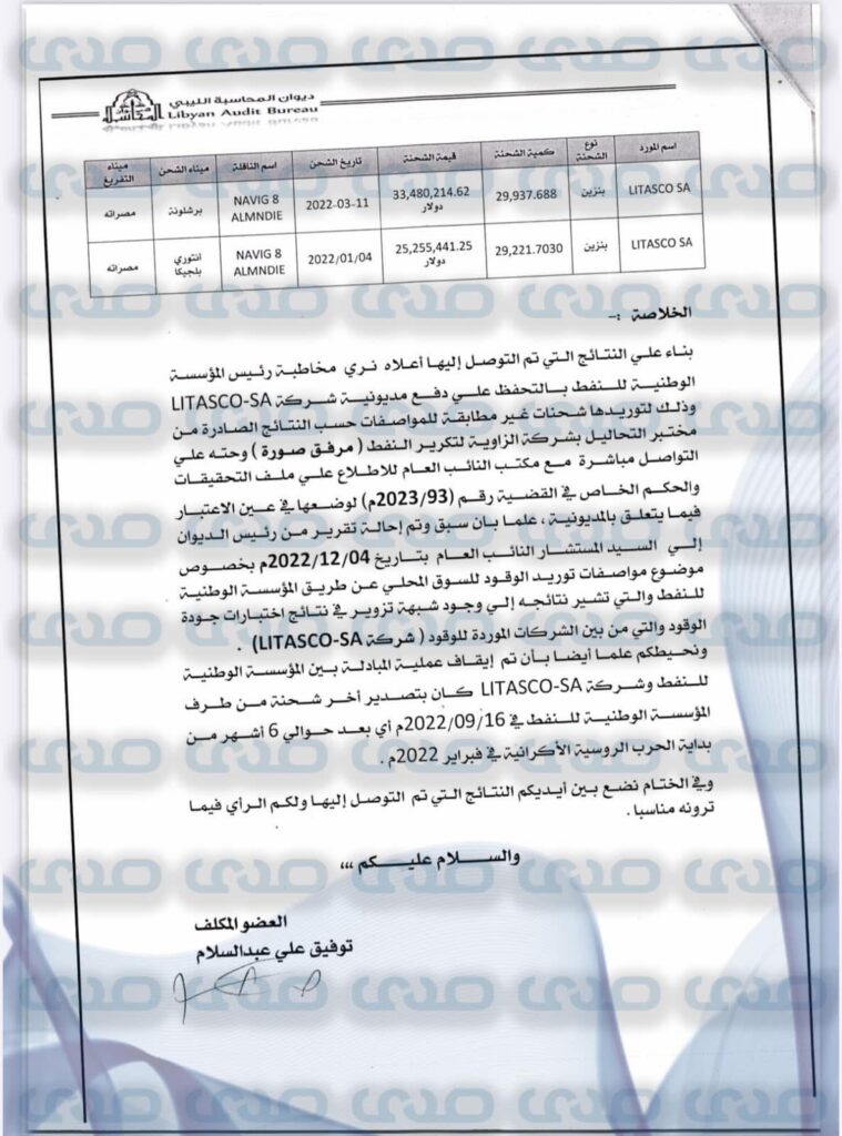 خاص.. رغم تقارير الديوان التي تثبت تورطها في توريد البنزين المغشوش.. مؤسسة النفط تقبل التسوية مع الشركة المتهمة بموافقة من شكشك