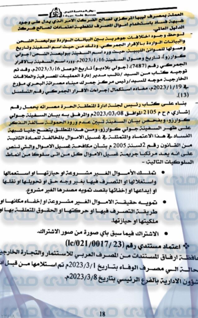 خاص..من ضمنها شبهات فساد وغسيل أموال.. مخالفات يكشفها ديوان المحاسبة بمصرف الوفاء ويحيلها إلى النيابة