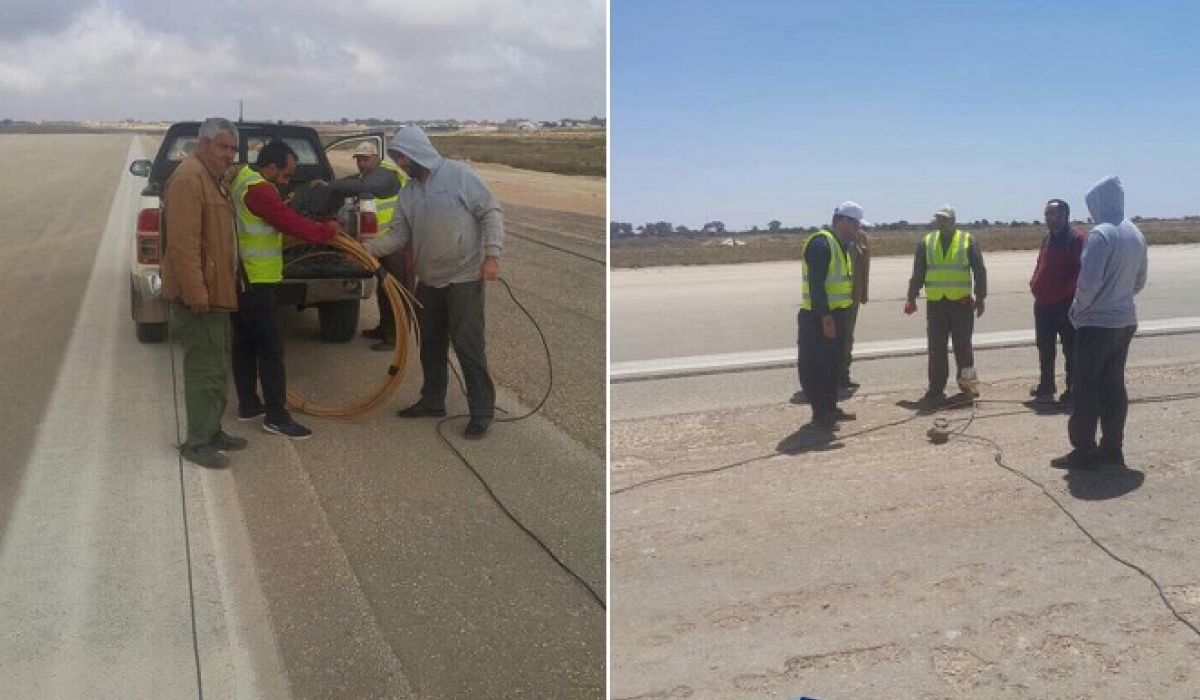 استمرار أعمال الصيانة الدورية لمنظومة الحقل الجوي بمطار الأبرق الدولي