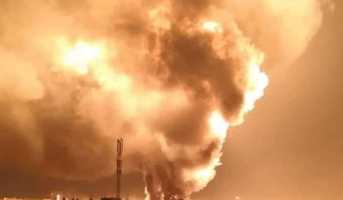 خاص…أنفجار مستودع للوقود بمنطقة حي الجديد