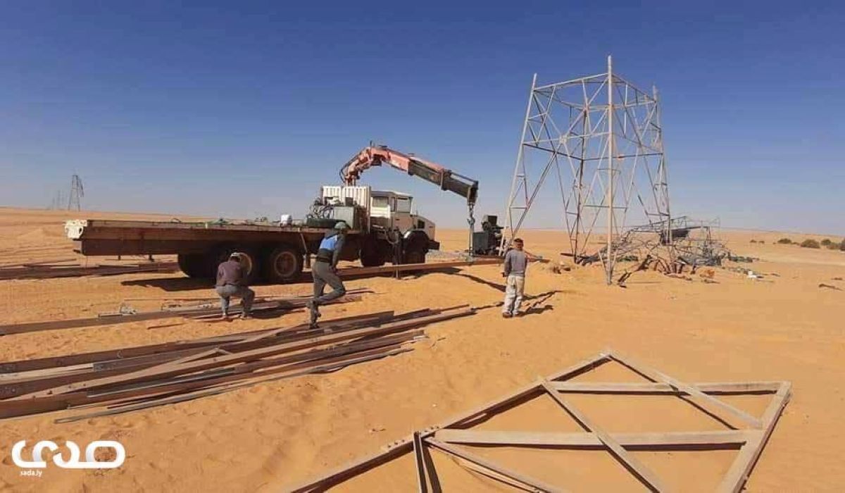 استمرار العمل في تركيب 4 أبراج بمنطقة الأريل بالجنوب