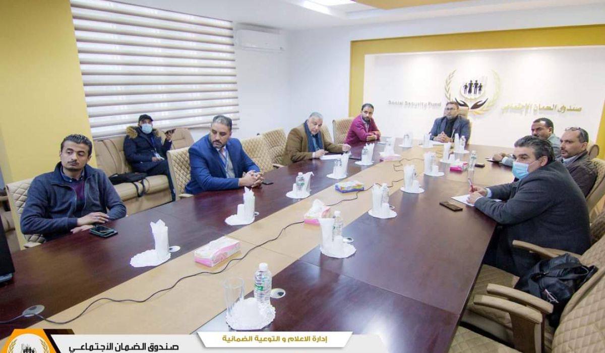إدارة الدعم الفني تجتمع مع صندوق الضمان الاجتماعي و شركة هاتف ليبيا