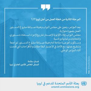 غسان سلامة يقدم خطة العمل الجديدة من أجل ليبيا