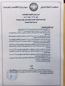 وزير اقتصاد الوفاق يصدر مرسوما يصنف فيه الفئات السلعية التي يجوز استيرادها