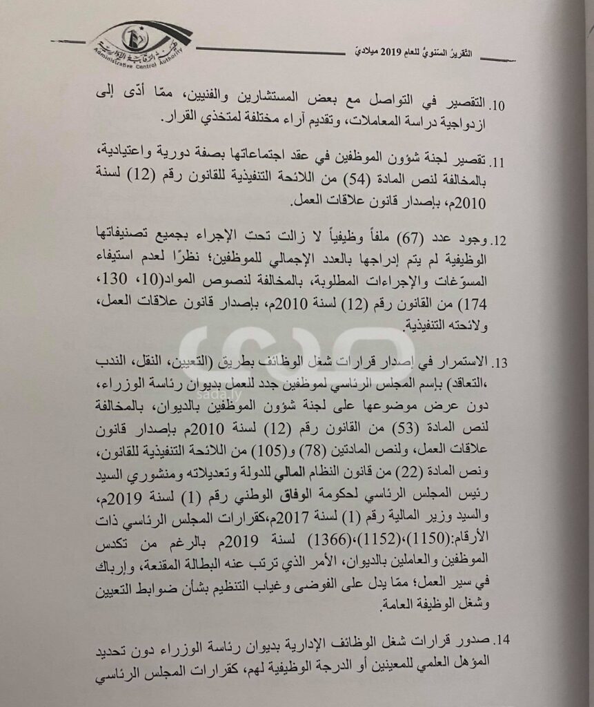 حصري لصدى: تقرير الرقابة الإدارية 2019 يكشف عن مخالفات كبيرة و إهدار جديد للمال العام من قبل "الرئاسي"