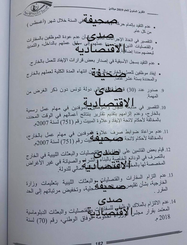 خاص لصدى... الرقابة الإدارية تفصح عن مخالفات وزارة الخارجية في تقريرها السنوي لسنة 2019