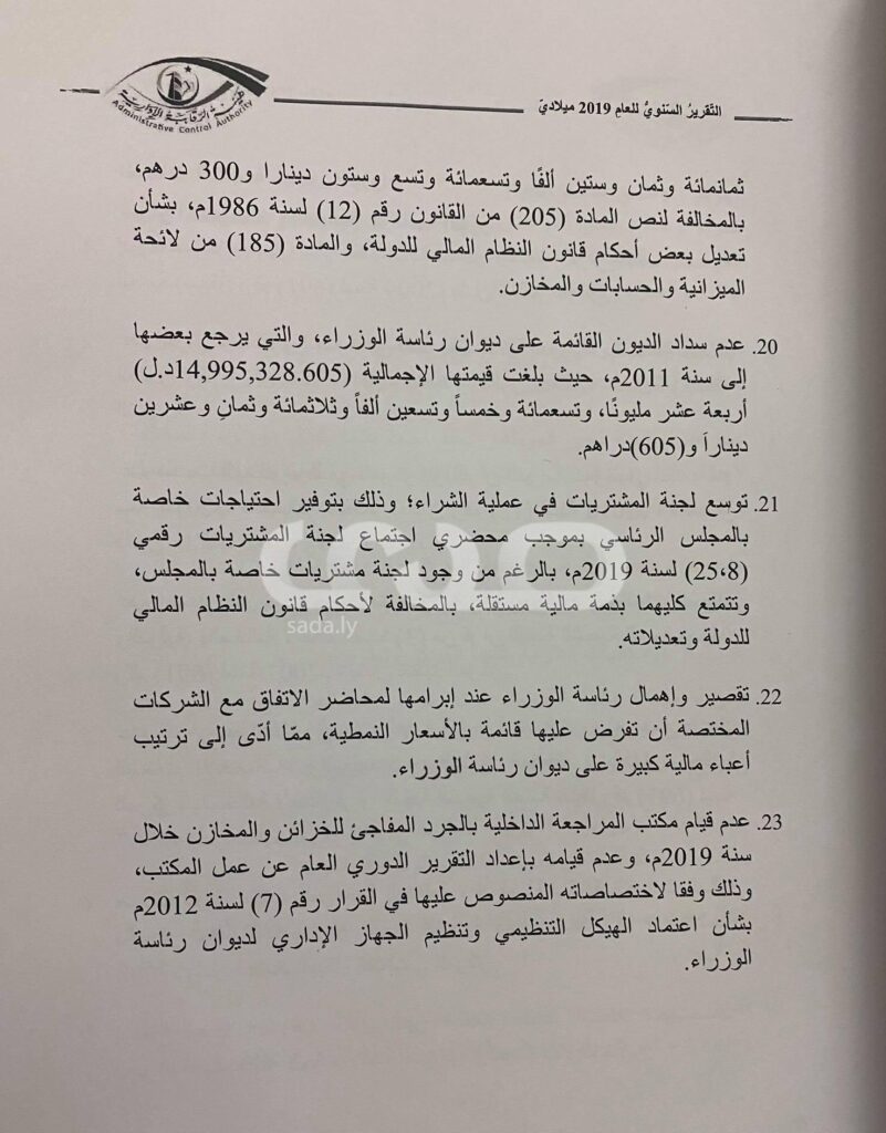 حصري لصدى: تقرير الرقابة الإدارية 2019 يكشف عن مخالفات كبيرة و إهدار جديد للمال العام من قبل "الرئاسي"