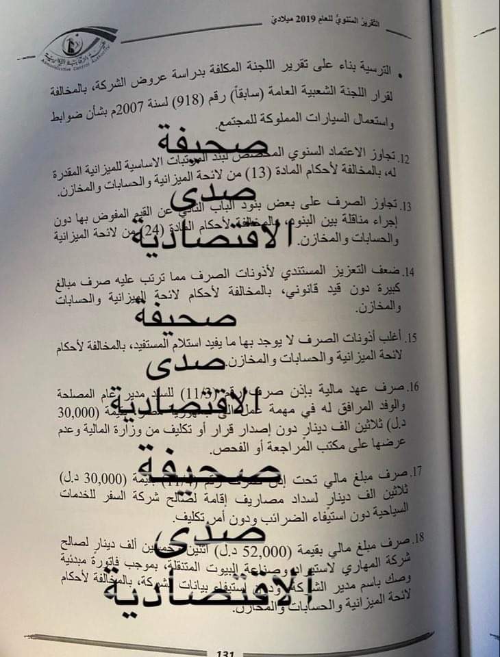 عُهد مالية واعتمادات بالملايين... الرقابة تكشف حجم التجاوزات بوزارة المالية خلال 2019