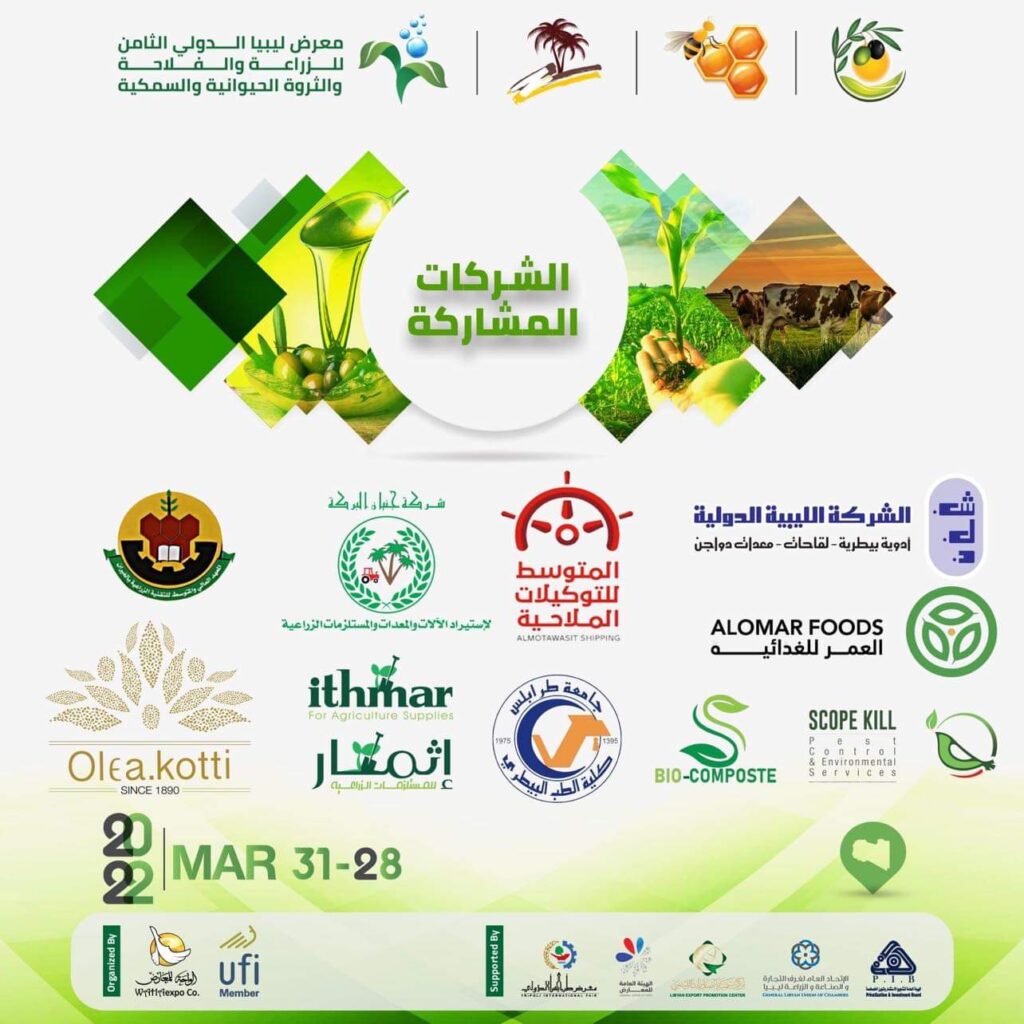 خاص.. "المتوسط للتوكيلات الملاحية" تؤكد عدم المشاركة بمعرض ليبيا الثامن للزراعة والفلاحة والثروة الحيوانية
