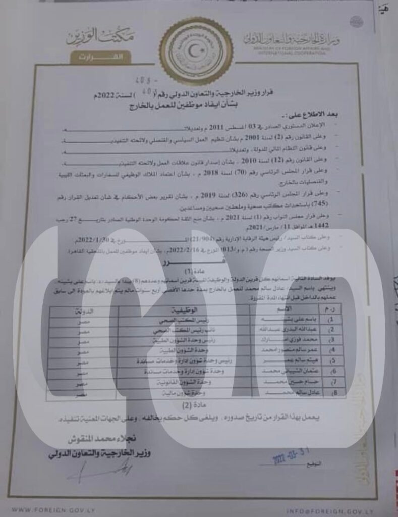 خاص: بدون أسباب واضحة.. القائم بالأعمال بالسفارة الليبية يرفض تمكين المكتب الصحي الجديد بالقاهرة .. والجهات الرقابية تتدخل