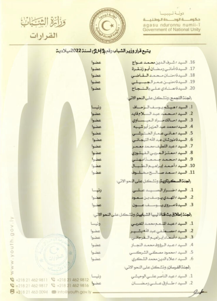 خاص.. وزير الشباب بالوحدة الوطنية يشكل لجان لمناسبة اليوم العالمي للشباب