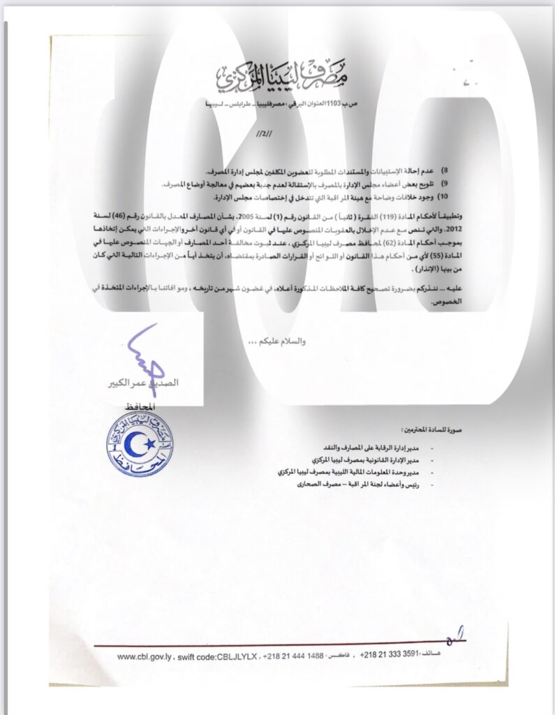 خاص.. بعد تعدد المخالفات وإنذار محافظ المركزي للصحاري.. إدارة الرقابة تُكلف إحدى مسؤوليها عضواً مراقباً على البنك