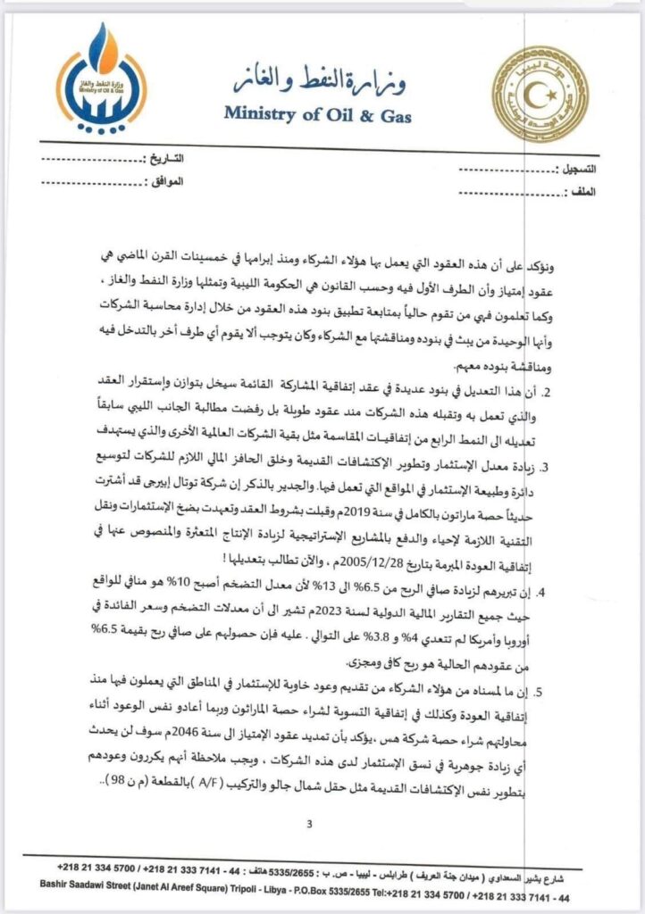 خاص.. "عون" يراسل بن قدارة بشأن طلب الشركاء زيادة صافي هامش الربح في الحقول
