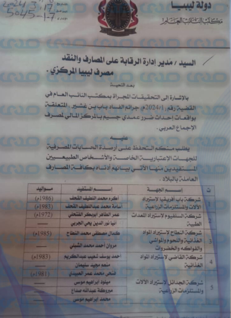 خاص.. النيابة العامة تخاطب المركزي من جديد بالتحفظ على حسابات تسببت في ضرر بالمركز المالي لمصرف الاجماع