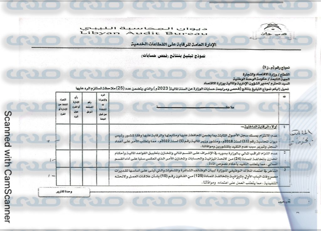 خاص.. بالوثائق: ديوان المحاسبة يكشف عن مخالفة وزارة الاقتصاد برئاسة "الحويج" تعليمات عبدالحميد الدبيبة