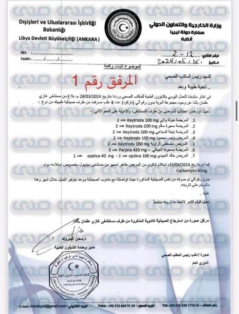 بالوثائق والأسماء.. توريد أدوية مغشوشة وعبث بأرواح مرضى الأورام الليبيين بتركيا!