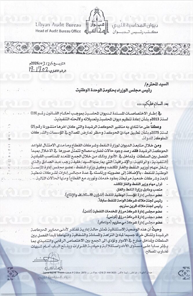 "شكشك" يوجّه مراسلة للـ"الدبيبة" محذراً فيها تجاوز وزير النفط بالحكومة جمع المناصب في القطاع