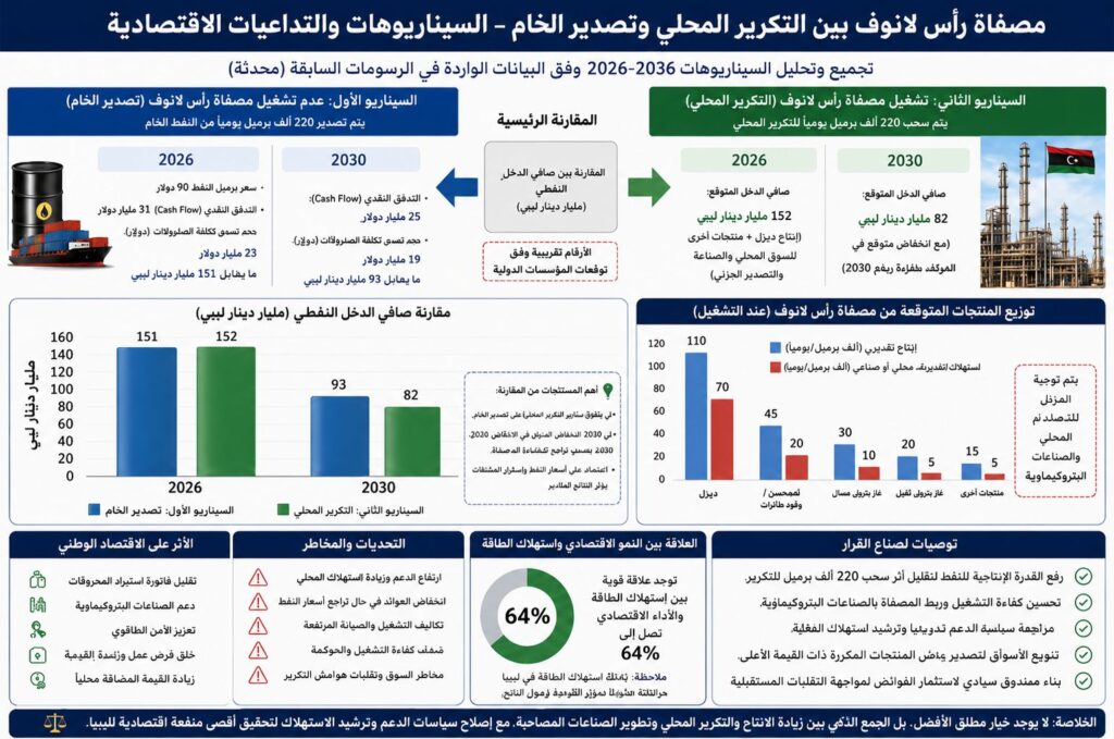 "الشلوي": مصفاة رأس لانوف بين خيار التصدير الخام والتكرير المحلي