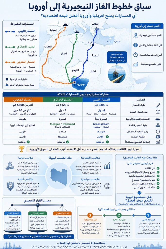 الشلوي: خط الغاز النيجيري عبر ليبيا.. مشروع قرنٍ قادر على إعادة تشكيل الاقتصاد الليبي