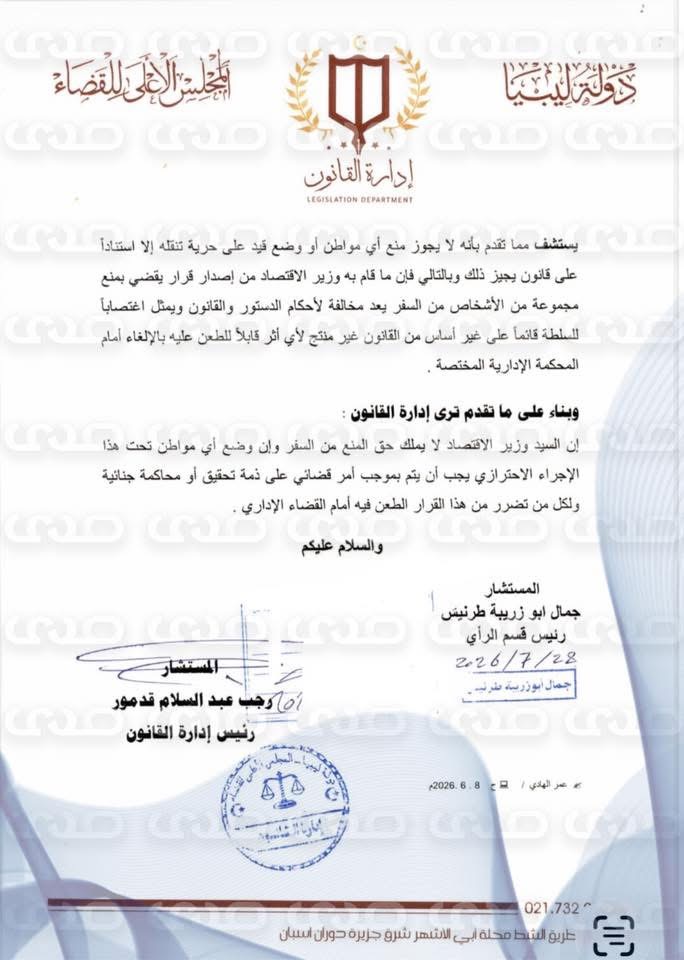 خاص.. إدارة القانون تفتح الباب لملاحقة الحويج قضائيًا بسبب منع موظفي الاقتصاد من السفر