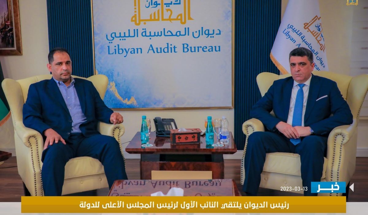 "شكشك" يبحث مع النائب الأول لرئيس المجلس الأعلى للدولة مجريات سير العمل بالديوان وأبرز الأعمال الرقابية