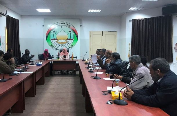 اجتماع في مدينة مصراتة لمناقشة مقترح اتفاقية التعاون مع المجلس الوطني للتطوير الاقتصادي.